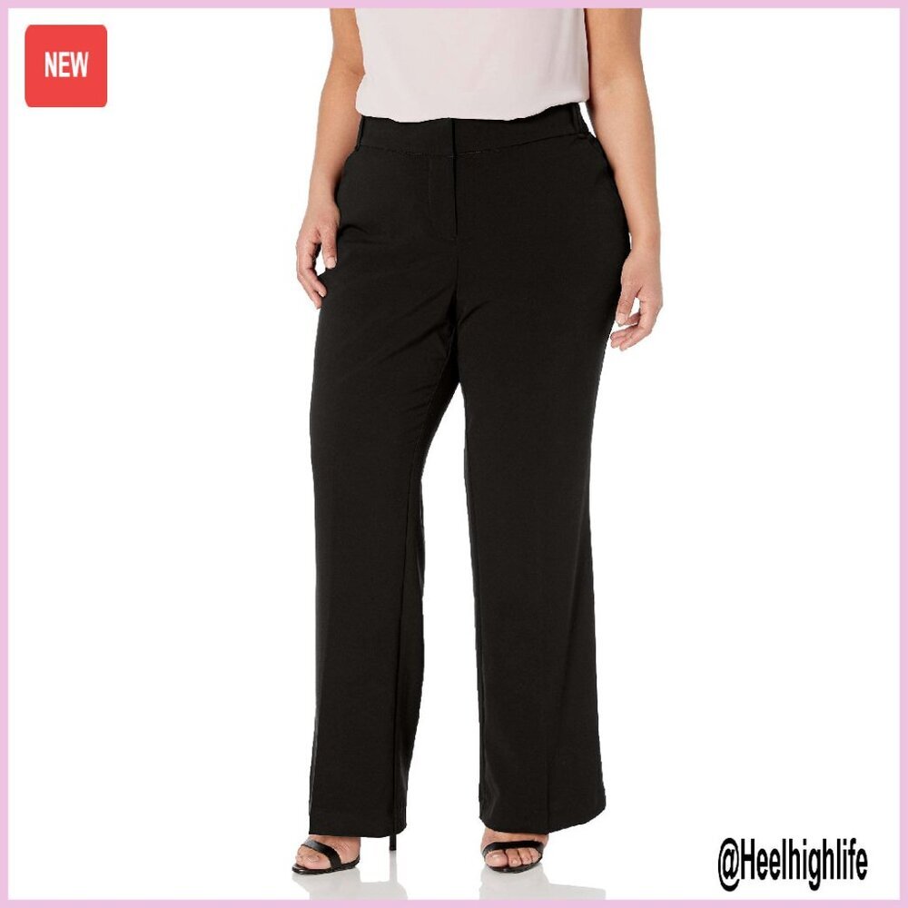 Plus Size Bistretch Flare Pants for Work, 31.5" Inseam